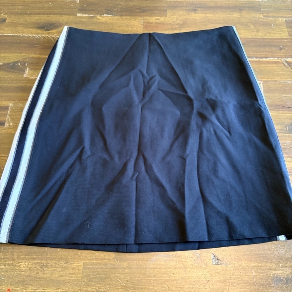 Banana Republic Side-Stripe Mini Skirt Black Varsity Preppy Track Sporty 4